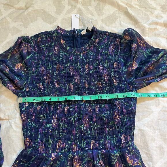 Adelyn Rae Darlene textured smocked floral dress women’s small nwt - Picture 8 of 11